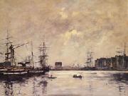 Eugene Boudin The Port of Le Havre(Dock of La Barre) France oil painting artist